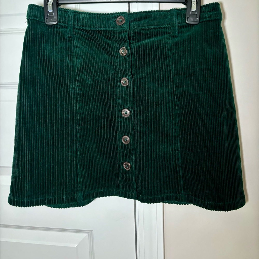 forever 21 green corduroy skirt size L